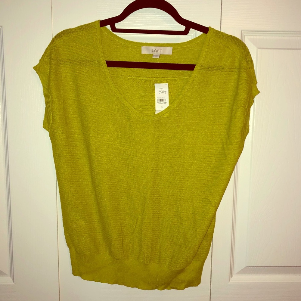 NWT LOFT green knit top size small
